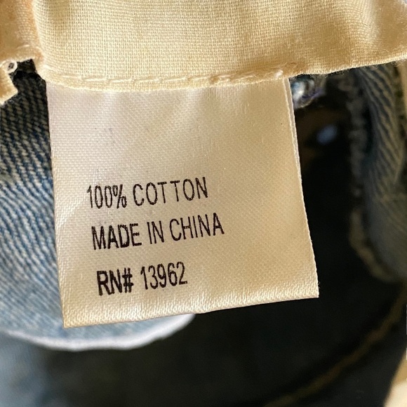 Vintage Blue Denim Fringed Bucket Hat OSFM Cottagecore Minimalist Boho Chic - Picture 8 of 8